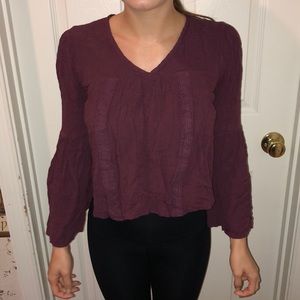 Bell Sleeve Crop Top